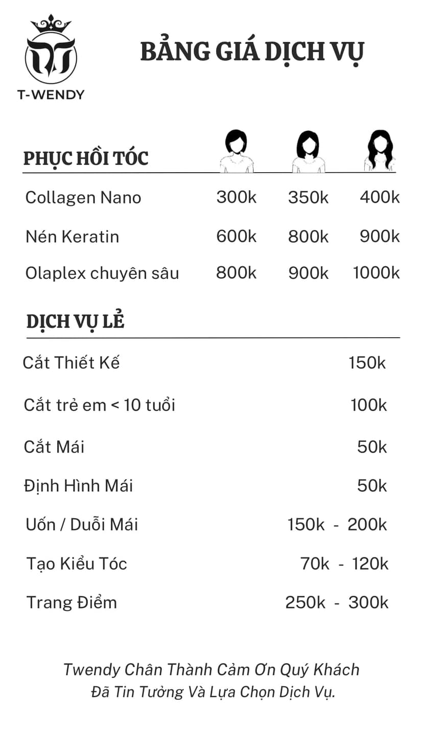 Bảng Giá Dịch Vụ Cắt Tóc Nữ